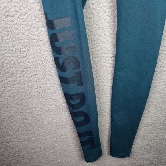 Nike Leggings Womens XS Green Black Spellout Slimming Stretchy Activewear Logo - Picture 2 of 8